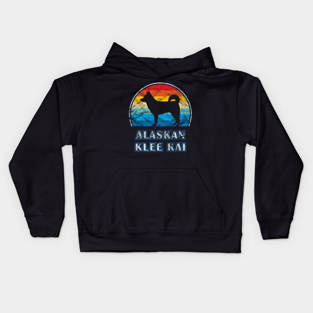 Alaskan Klee Kai Vintage Design Dog Kids Hoodie by millersye